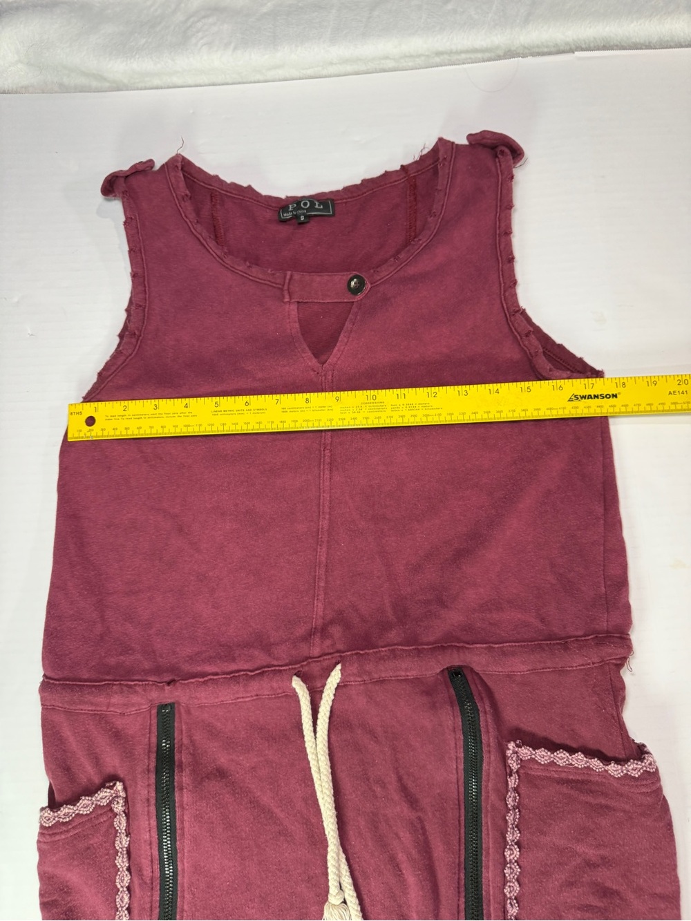 POL Berry-Pink Sleeveless Tunic dress with Button Neck - Picture 4 of 5